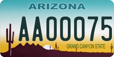 AZ license plate AAO0075