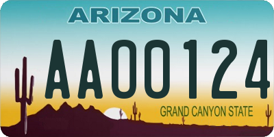 AZ license plate AAO0124