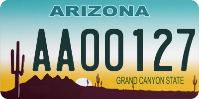 AZ license plate AAO0127