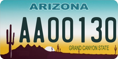 AZ license plate AAO0130