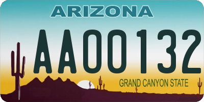 AZ license plate AAO0132