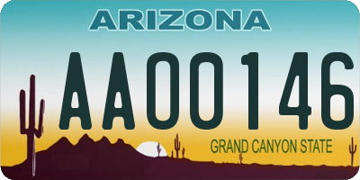 AZ license plate AAO0146