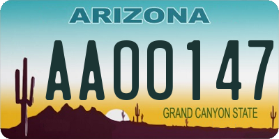 AZ license plate AAO0147