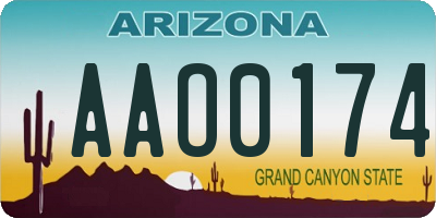 AZ license plate AAO0174