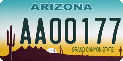 AZ license plate AAO0177
