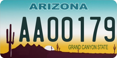 AZ license plate AAO0179