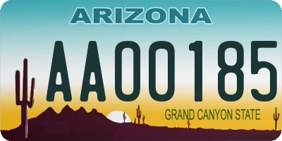 AZ license plate AAO0185