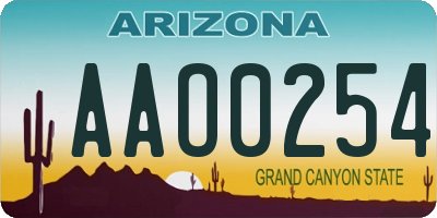 AZ license plate AAO0254