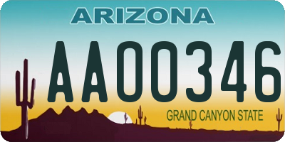 AZ license plate AAO0346