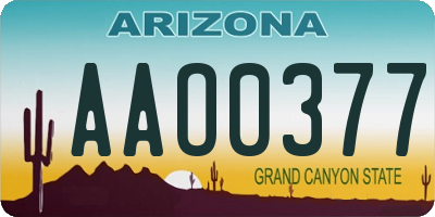 AZ license plate AAO0377