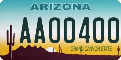 AZ license plate AAO0400