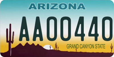 AZ license plate AAO0440