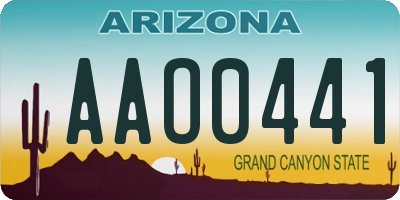 AZ license plate AAO0441
