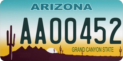 AZ license plate AAO0452