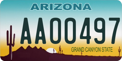 AZ license plate AAO0497