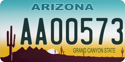 AZ license plate AAO0573