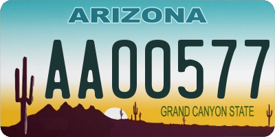AZ license plate AAO0577