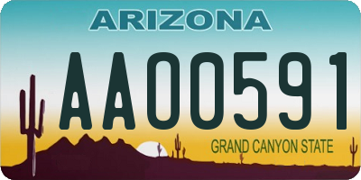 AZ license plate AAO0591