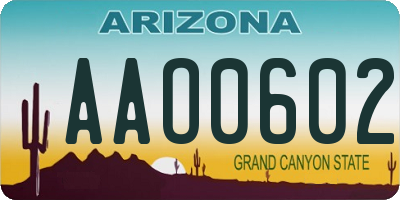 AZ license plate AAO0602