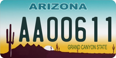 AZ license plate AAO0611