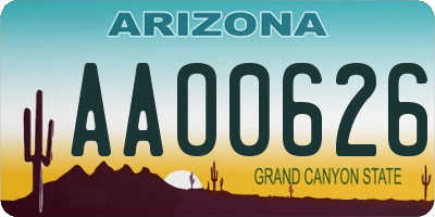 AZ license plate AAO0626