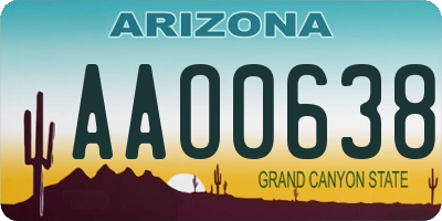 AZ license plate AAO0638