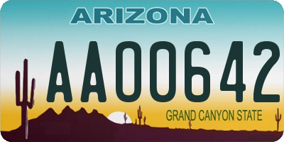 AZ license plate AAO0642