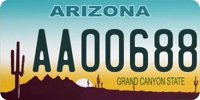AZ license plate AAO0688