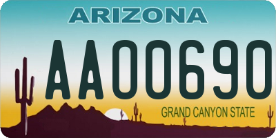AZ license plate AAO0690