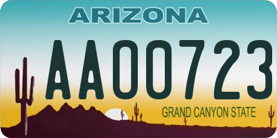 AZ license plate AAO0723