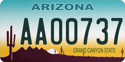 AZ license plate AAO0737