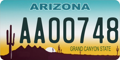 AZ license plate AAO0748