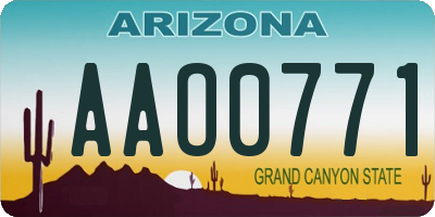 AZ license plate AAO0771