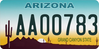 AZ license plate AAO0783