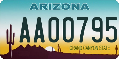 AZ license plate AAO0795