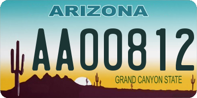 AZ license plate AAO0812