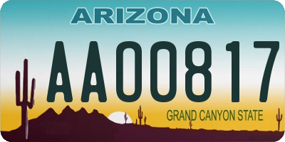 AZ license plate AAO0817