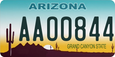 AZ license plate AAO0844