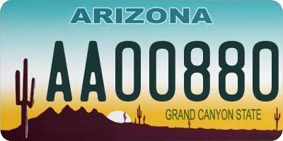 AZ license plate AAO0880