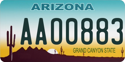AZ license plate AAO0883