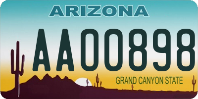 AZ license plate AAO0898