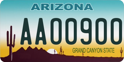 AZ license plate AAO0900