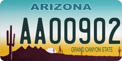 AZ license plate AAO0902