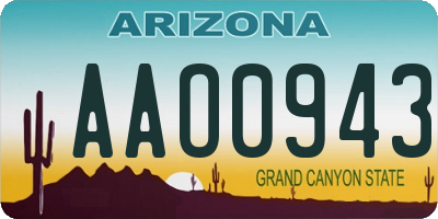 AZ license plate AAO0943