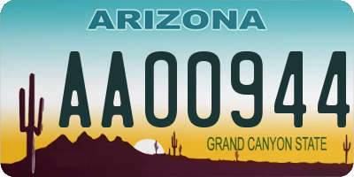 AZ license plate AAO0944