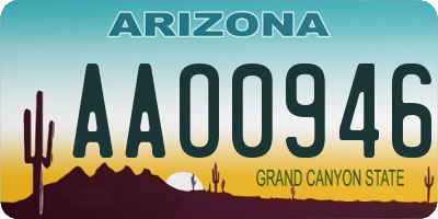 AZ license plate AAO0946
