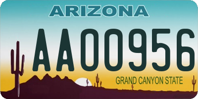AZ license plate AAO0956