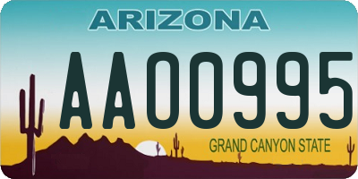 AZ license plate AAO0995