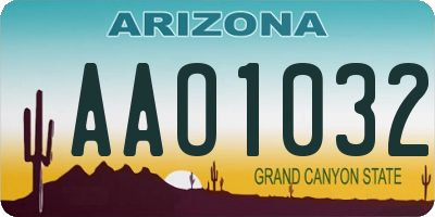 AZ license plate AAO1032