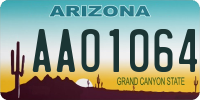 AZ license plate AAO1064
